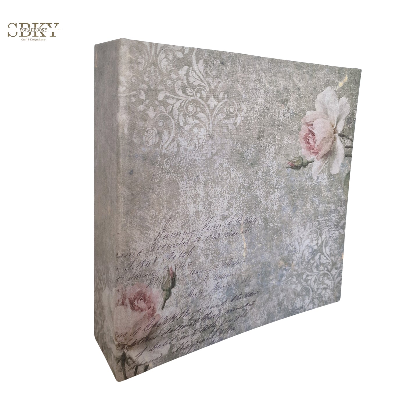 Bookbinding Canvas “Faded Roses & Letters” – 25x60 cm
