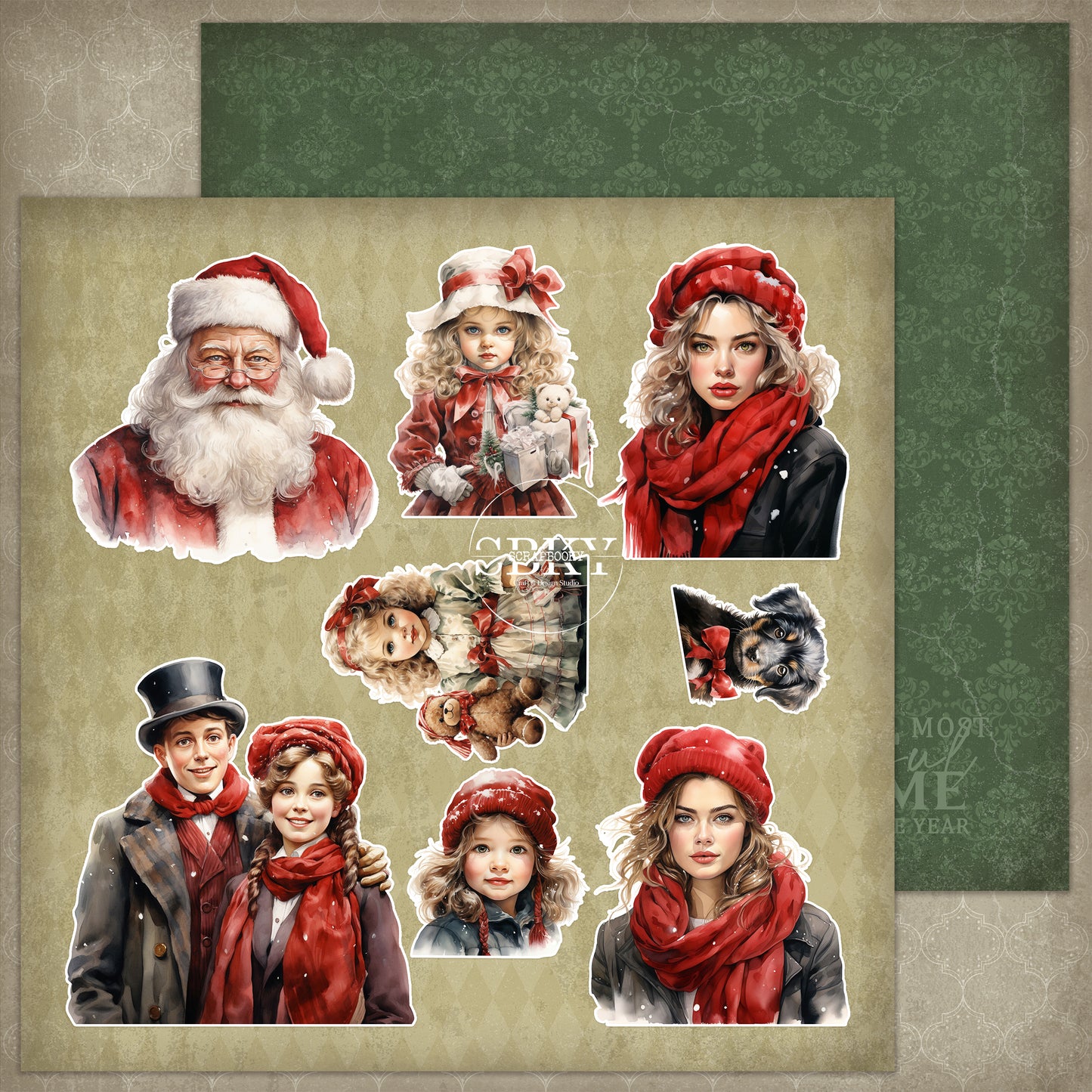 "Holiday Spirit" Fussy Cuts