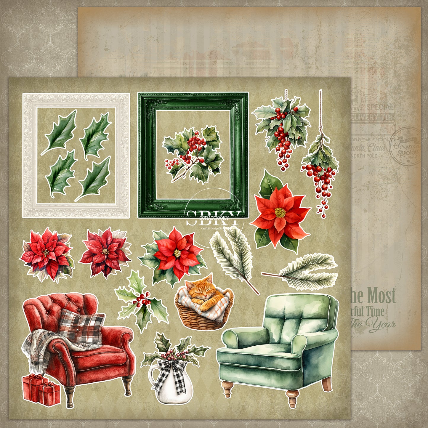 "Holiday Spirit" Fussy Cuts