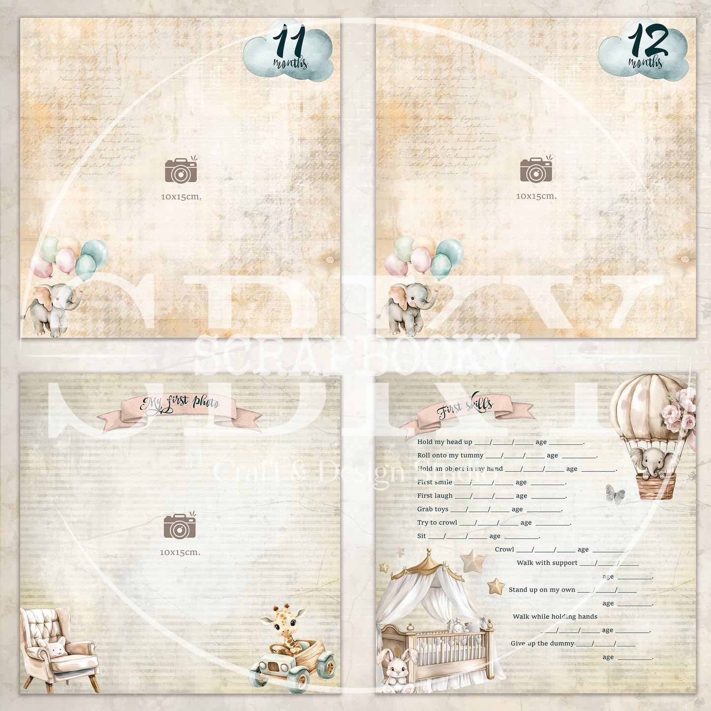 Digital Pages For Baby Album ''Baby Dreams'' - in English
