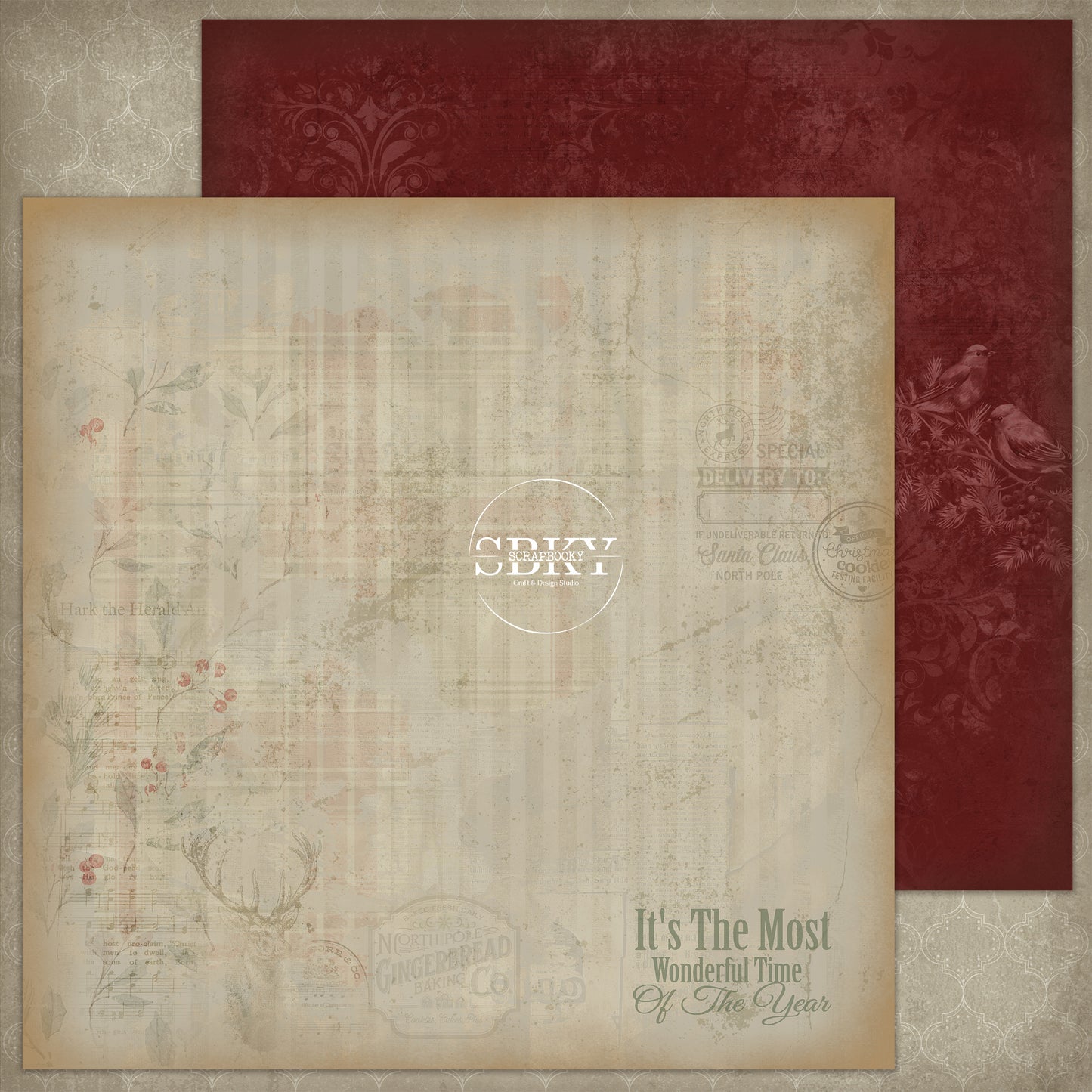"Holiday Spirit - Backgrounds" Scrapbooking Pad