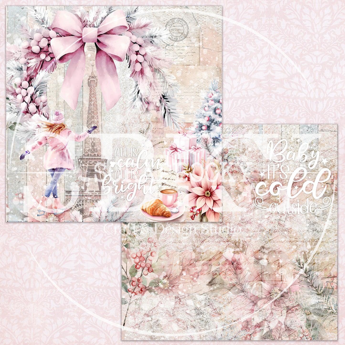 "Paris Winter" Digital Paper