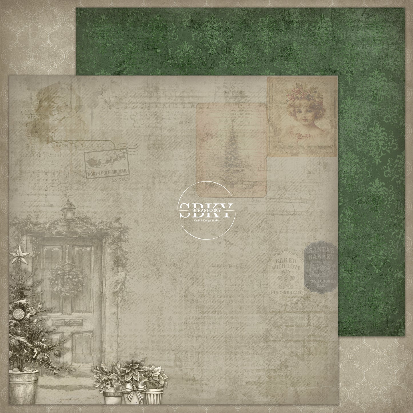 "Holiday Spirit - Backgrounds" Scrapbooking Pad
