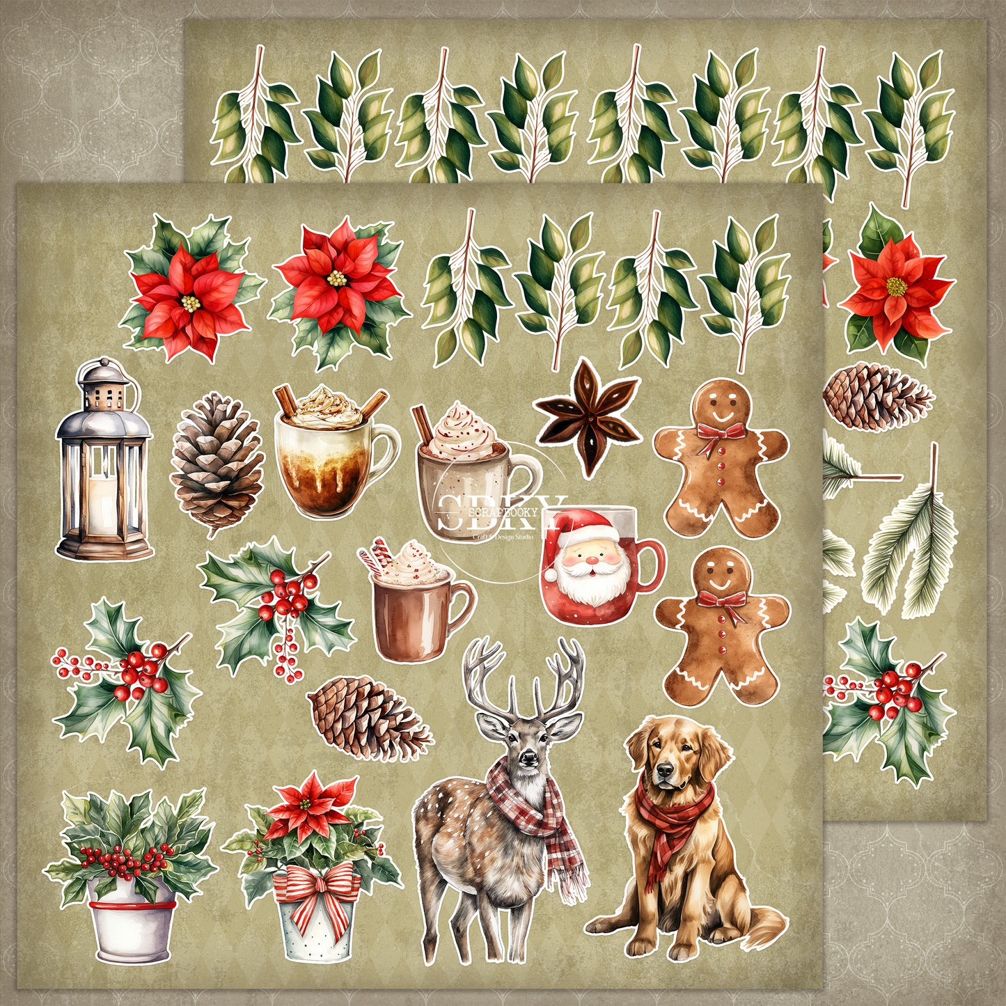 "Holiday Spirit" Fussy Cuts