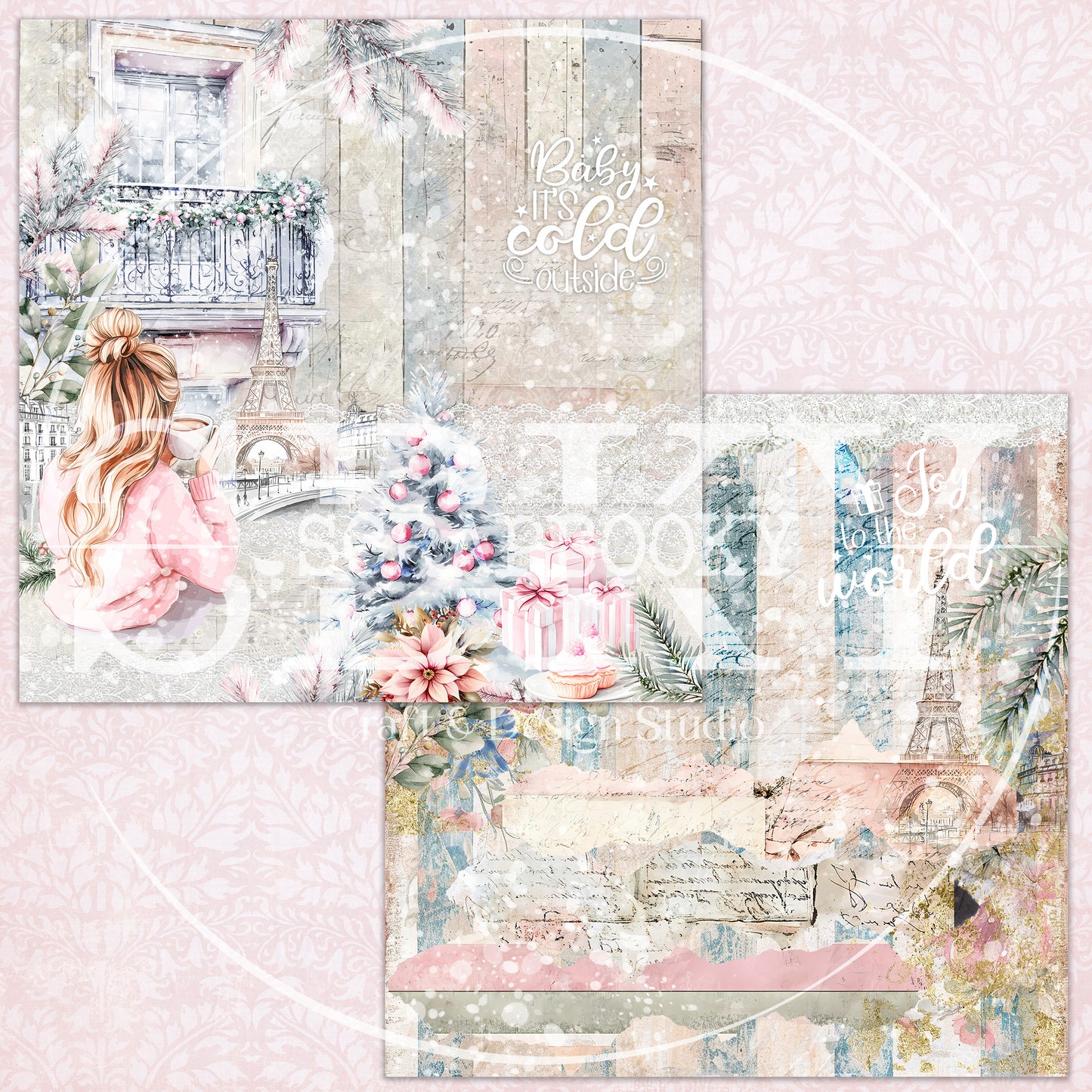 "Paris Winter" Digital Paper