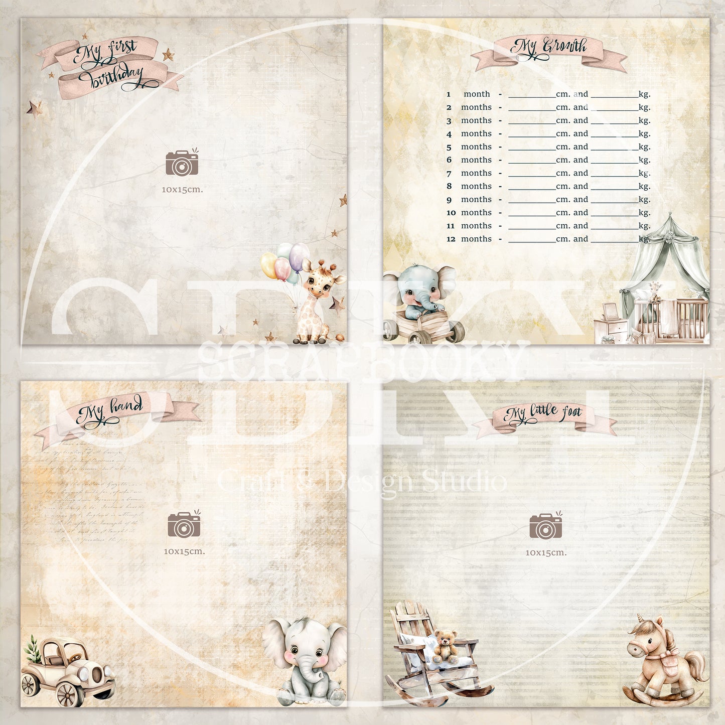 Digital Pages For Baby Album ''Baby Dreams'' - in English
