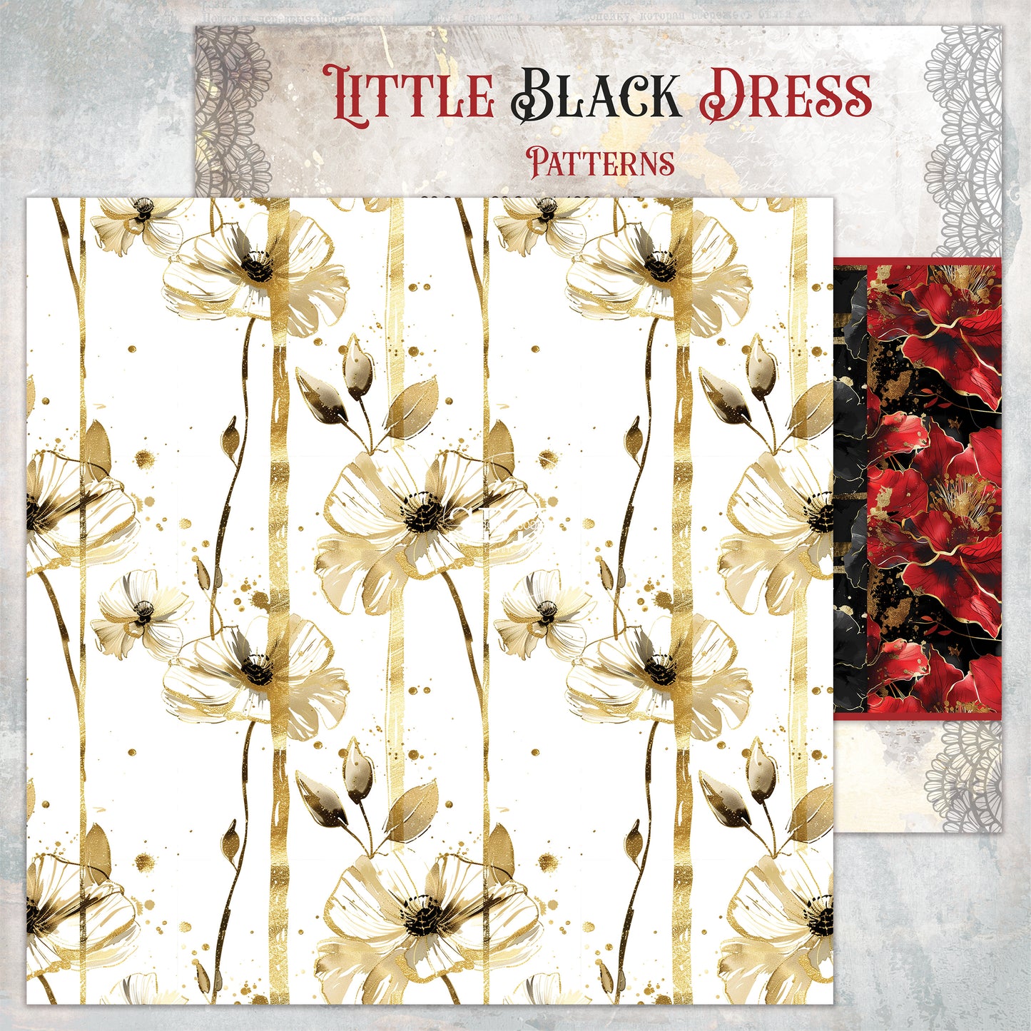 "Little Black Dress - Patterns" Scrapbooking Pad