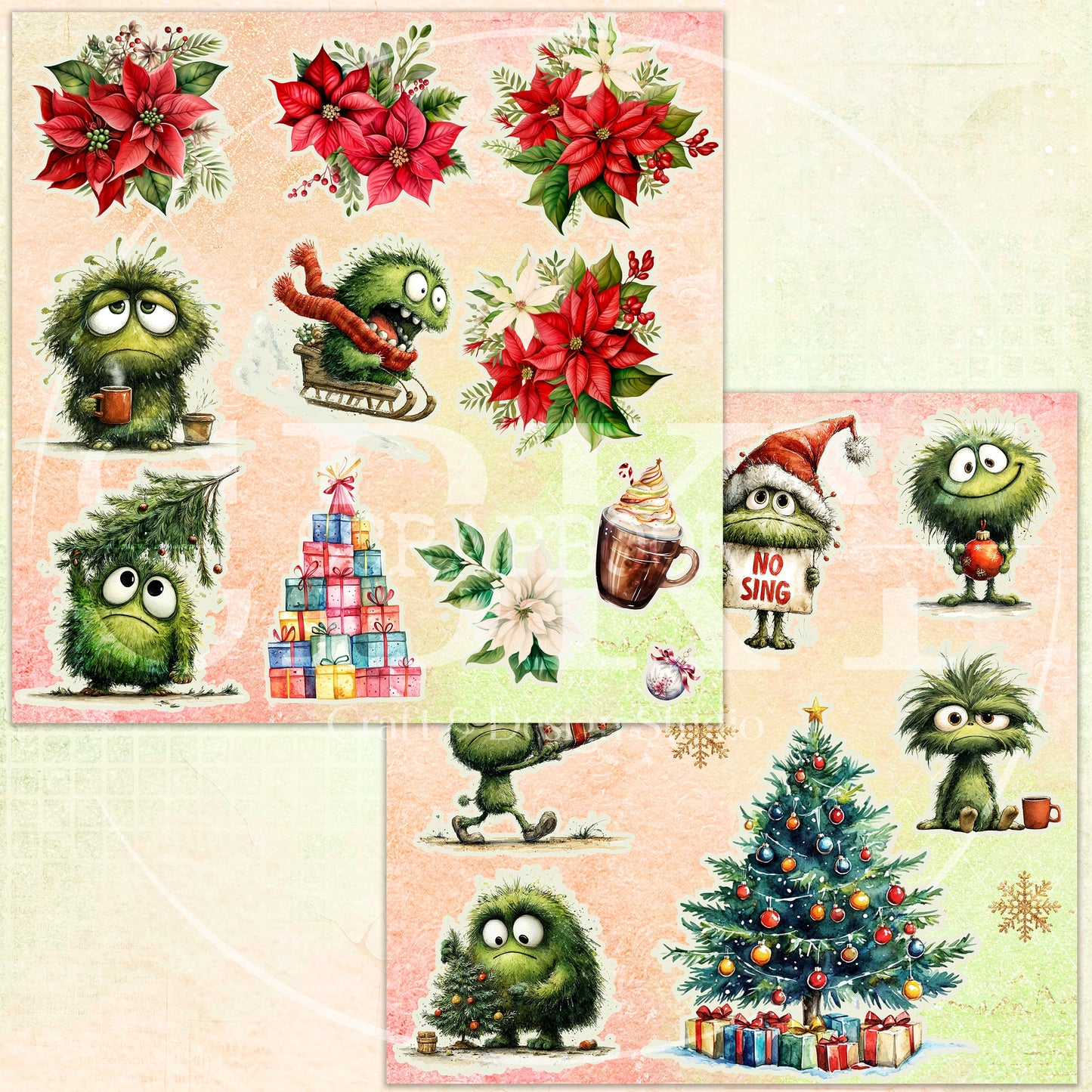 "Merry Greenmas" Digital Paper