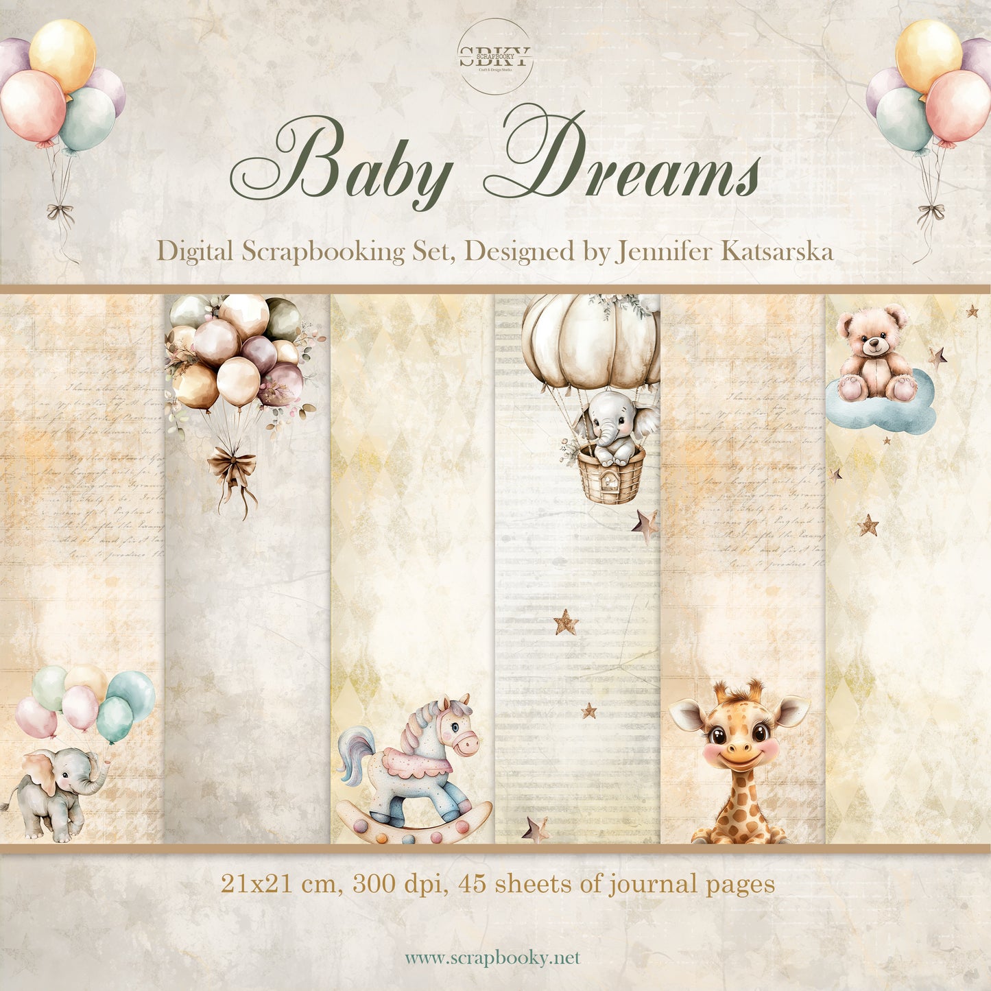 Digital Pages For Baby Album ''Baby Dreams'' - in English