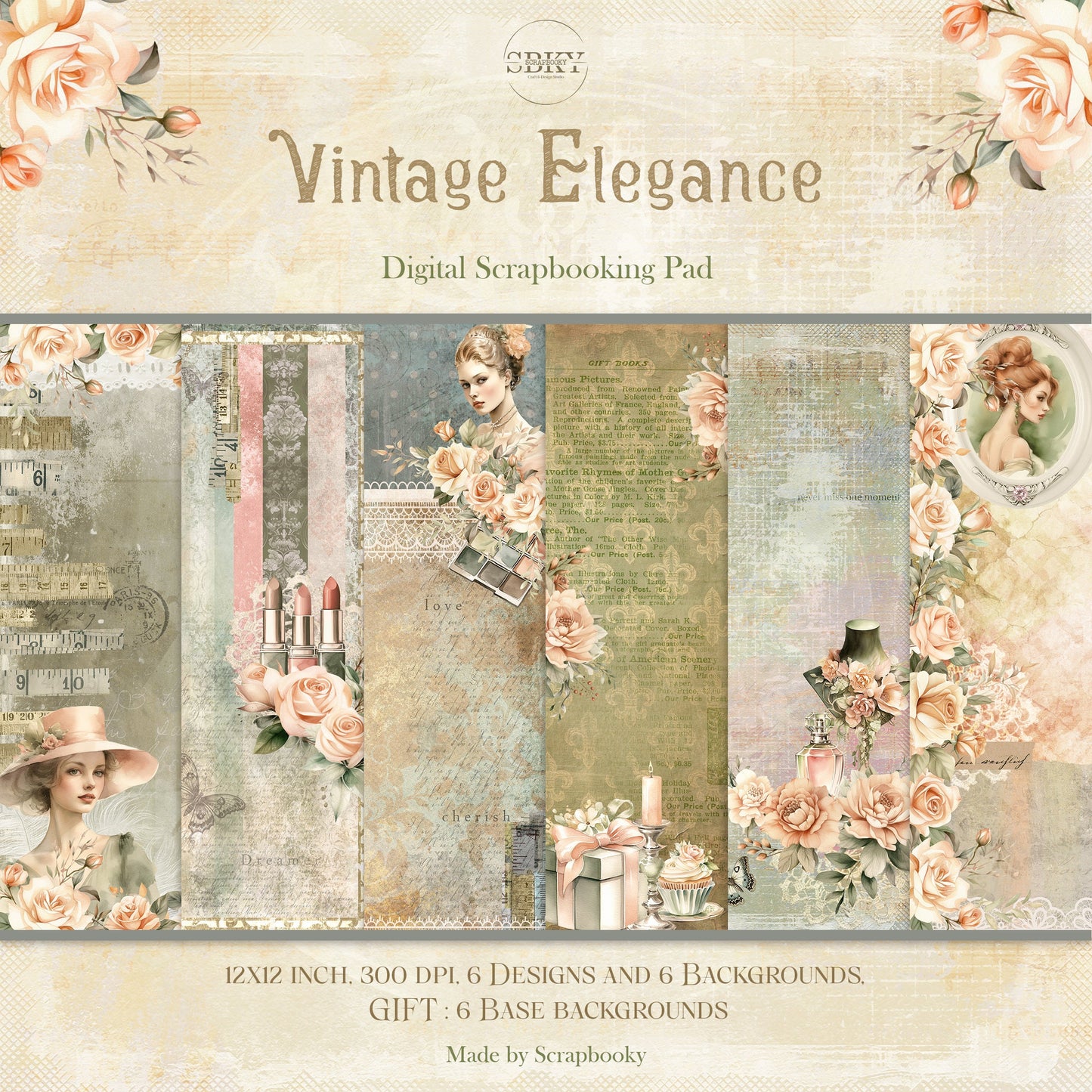"Vintage Elegance" Digital Paper