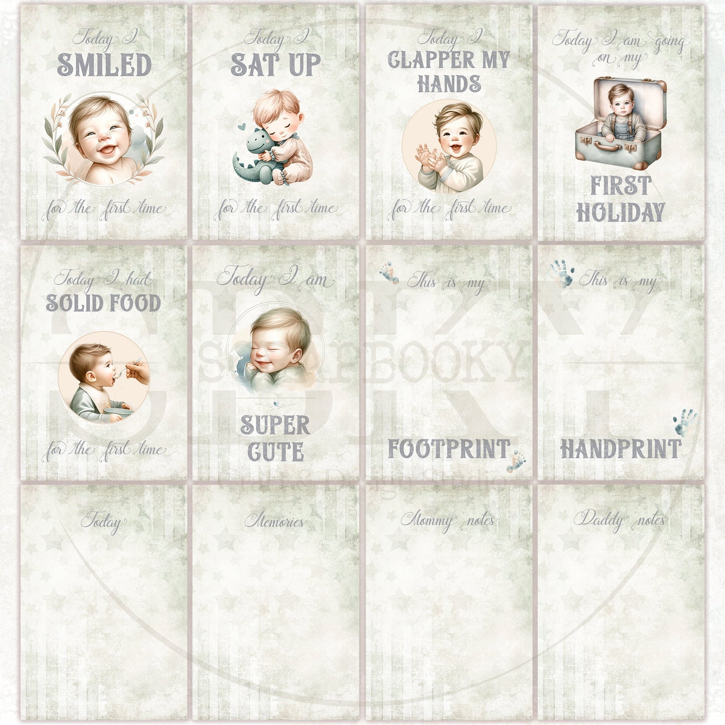 Baby Boy Milestone Cards