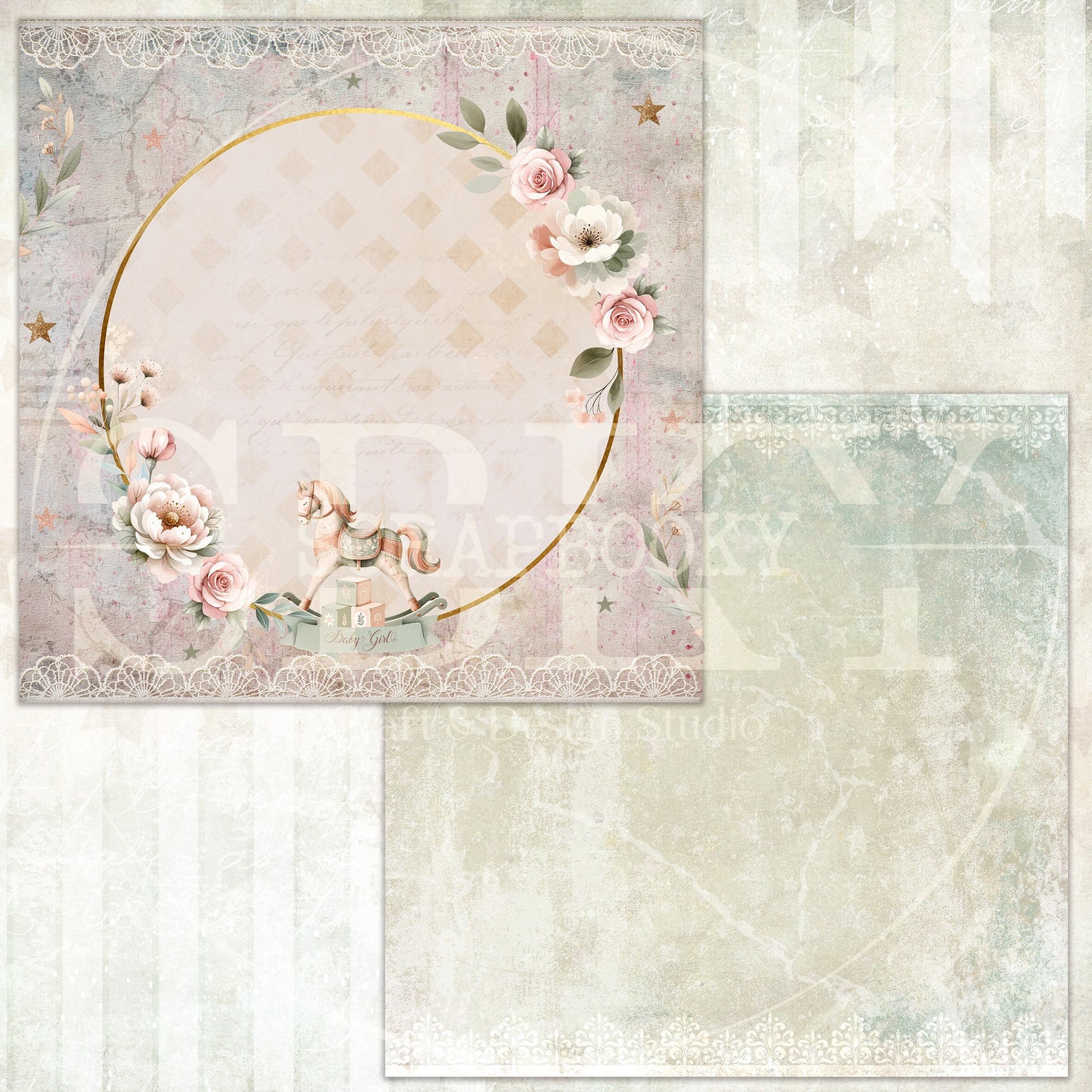 "Vintage Baby Blossoms" Digital Paper