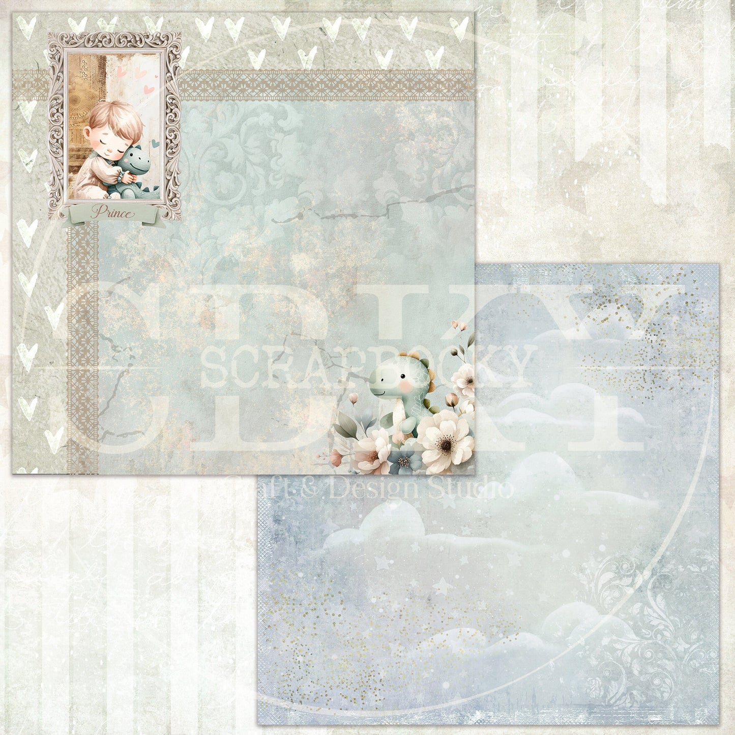 "Vintage Baby Blossoms" Digital Paper
