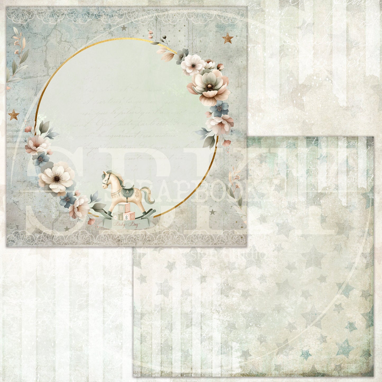 "Vintage Baby Blossoms" Digital Paper