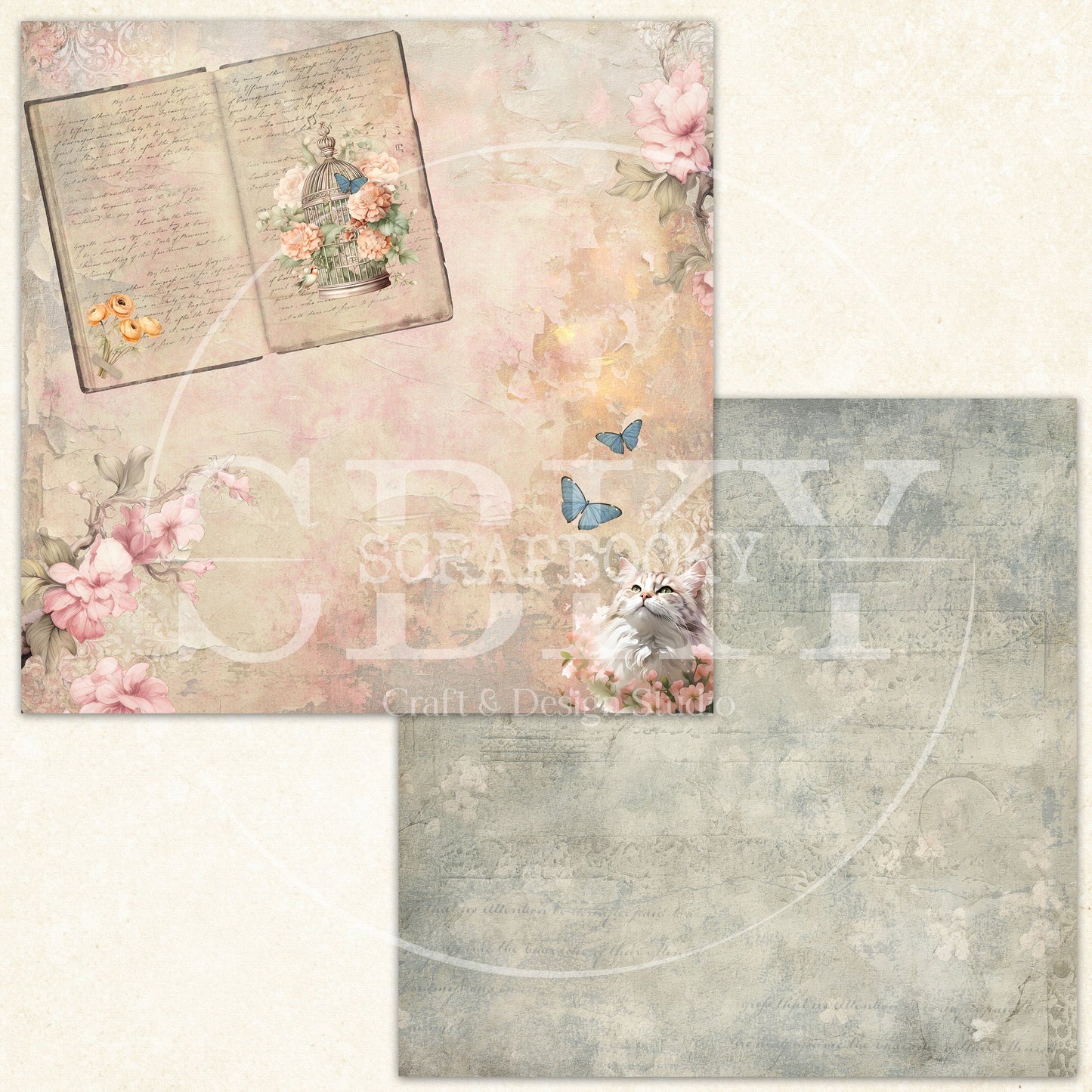 "Antique Blossoms" Digital Paper