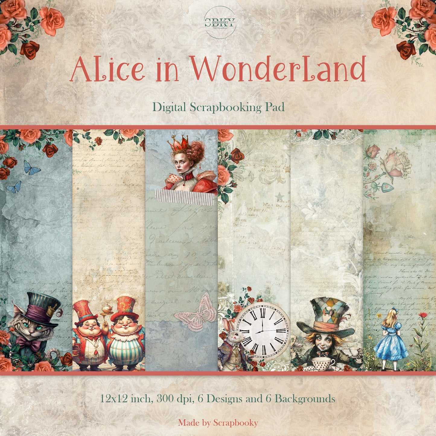 "Alice in Wonderland" Digital Paper