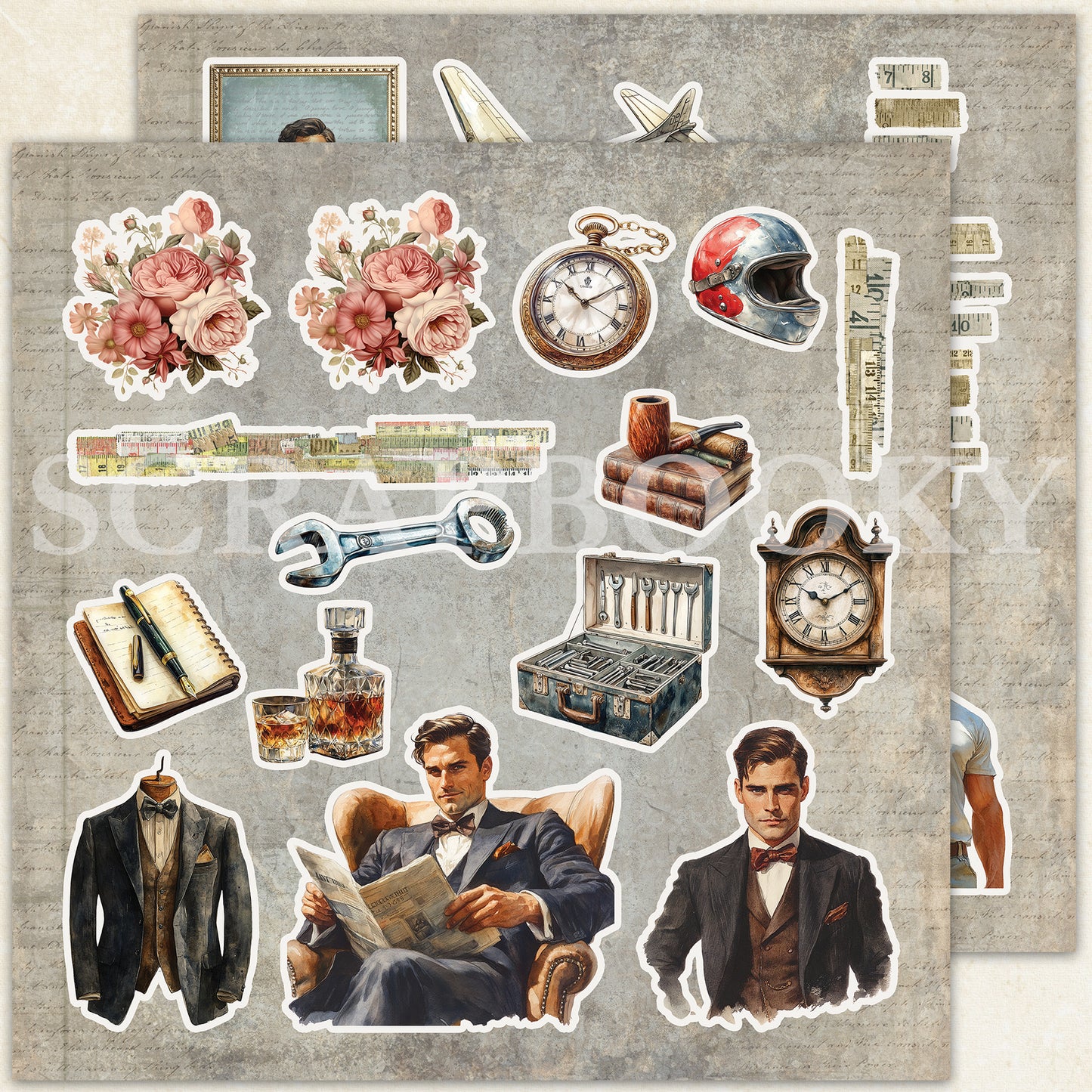 "Gentleman's Collection" Digital Paper