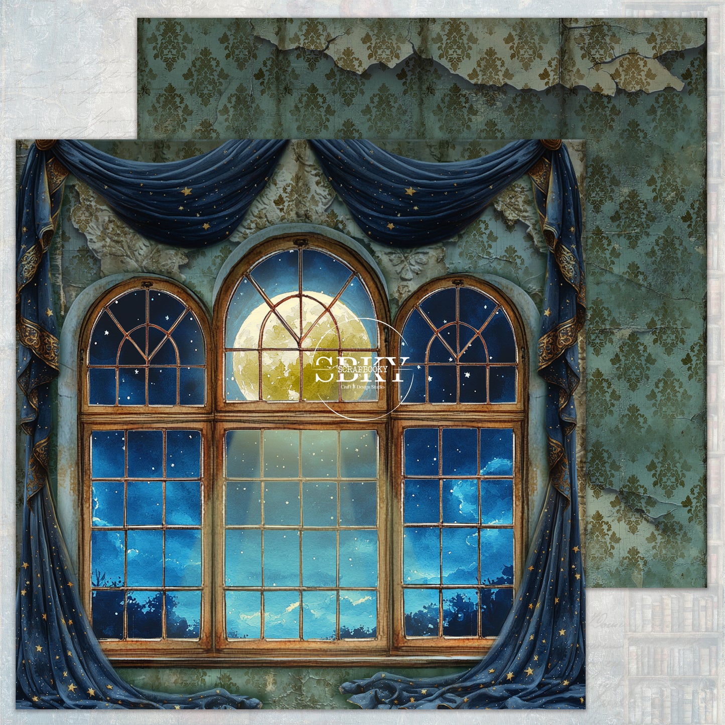 "Whispered Windows -Night time" Scrapbooking Pad