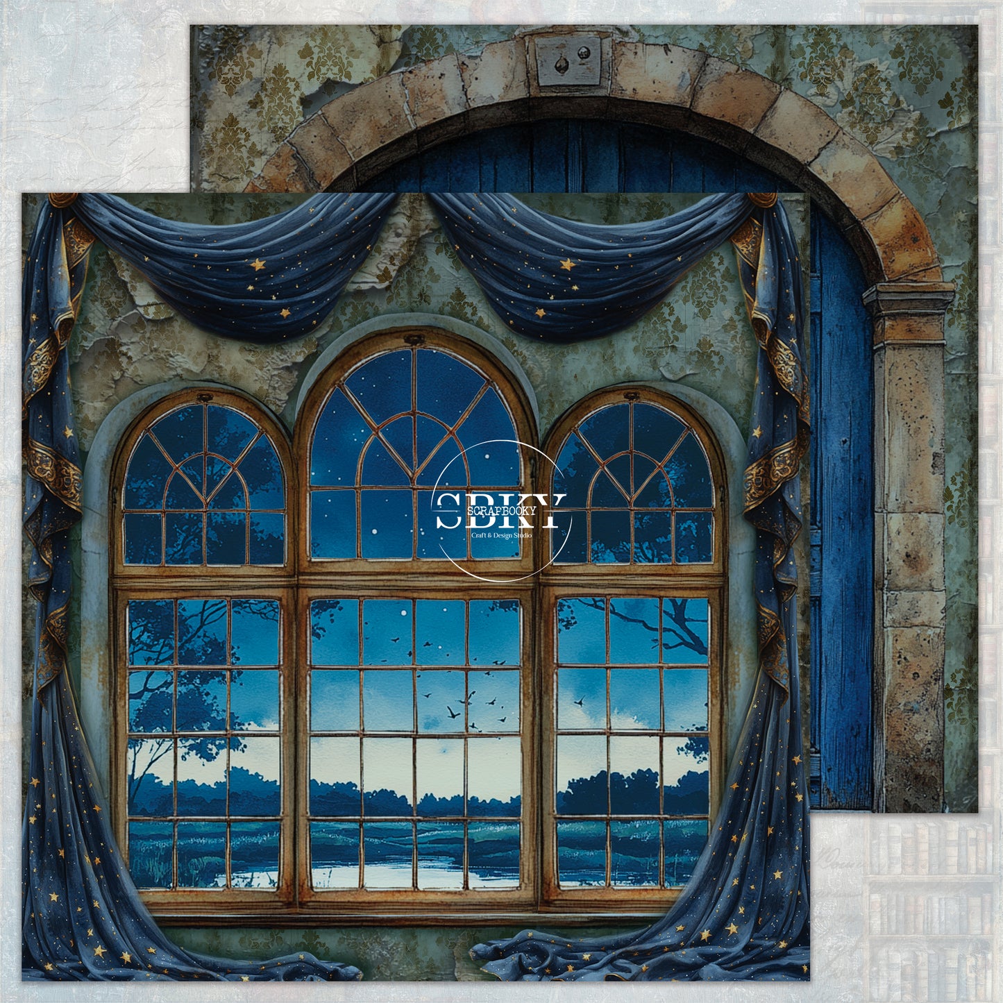 "Whispered Windows -Night time" Scrapbooking Pad