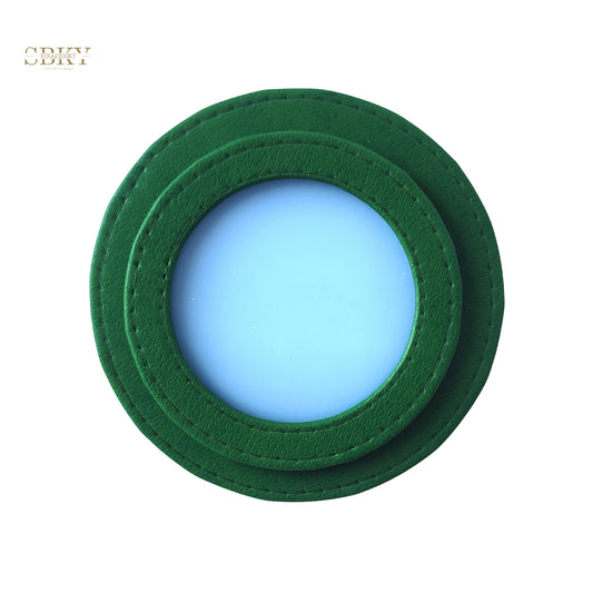 Shaker element with artificial leather, green color