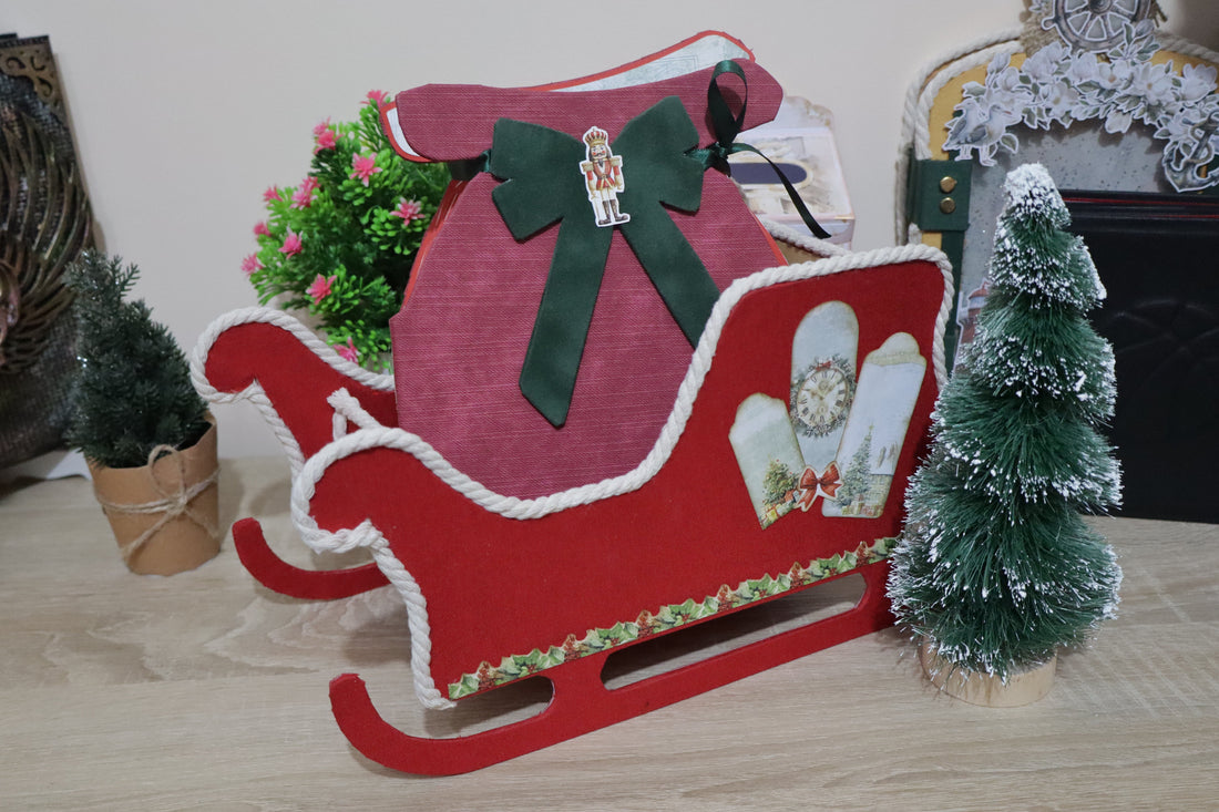 Advent calendar and album with sleigh box "Classic Christmas"