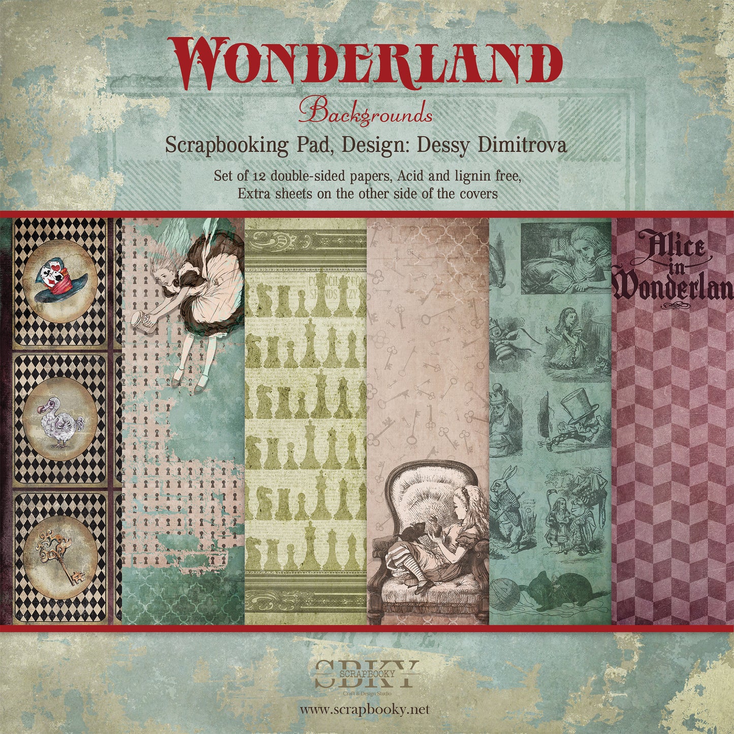 "Wonderland-Backgrounds" Scrapbooking Pad