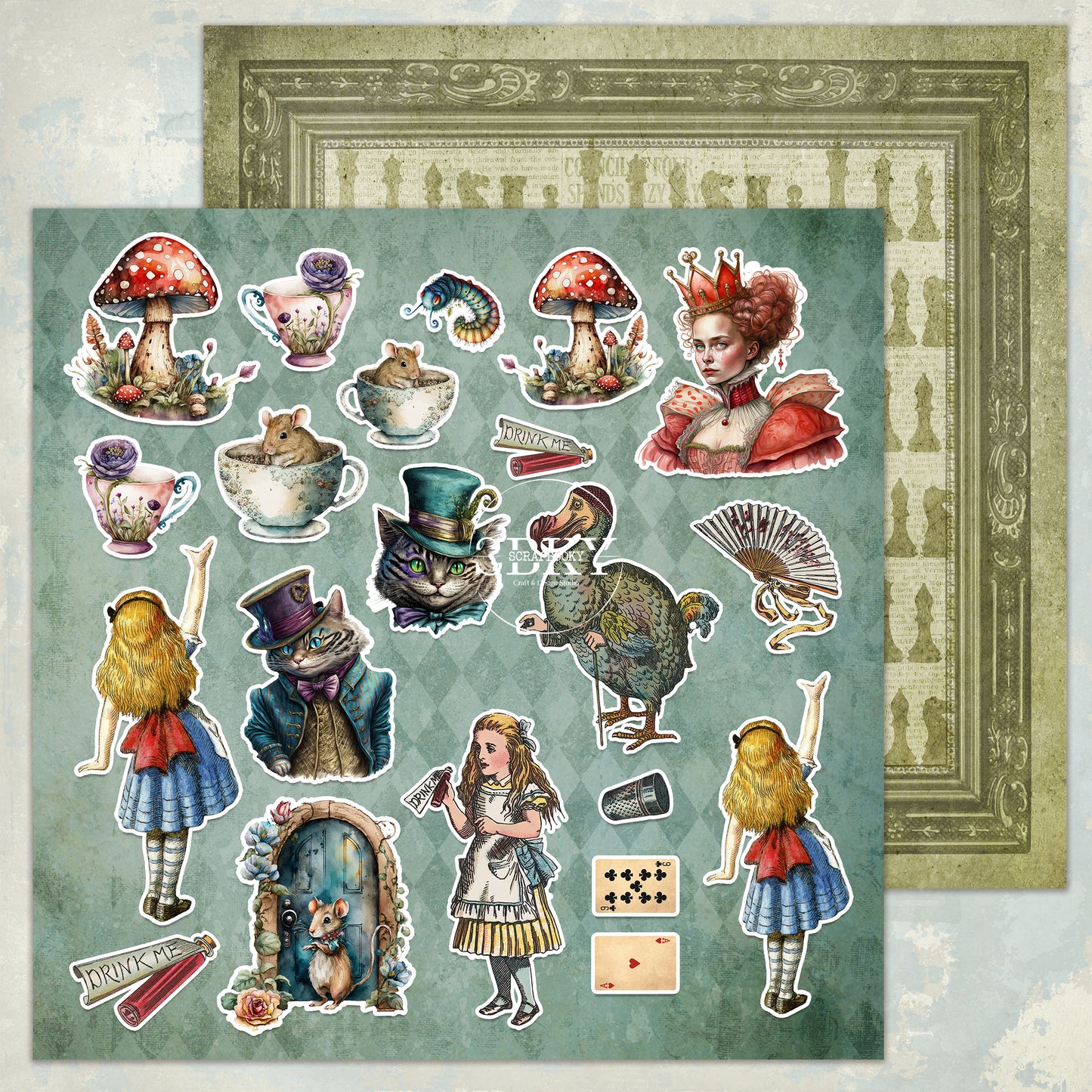 "Wonderland" Scrapbooking Sheet 12x12, P7