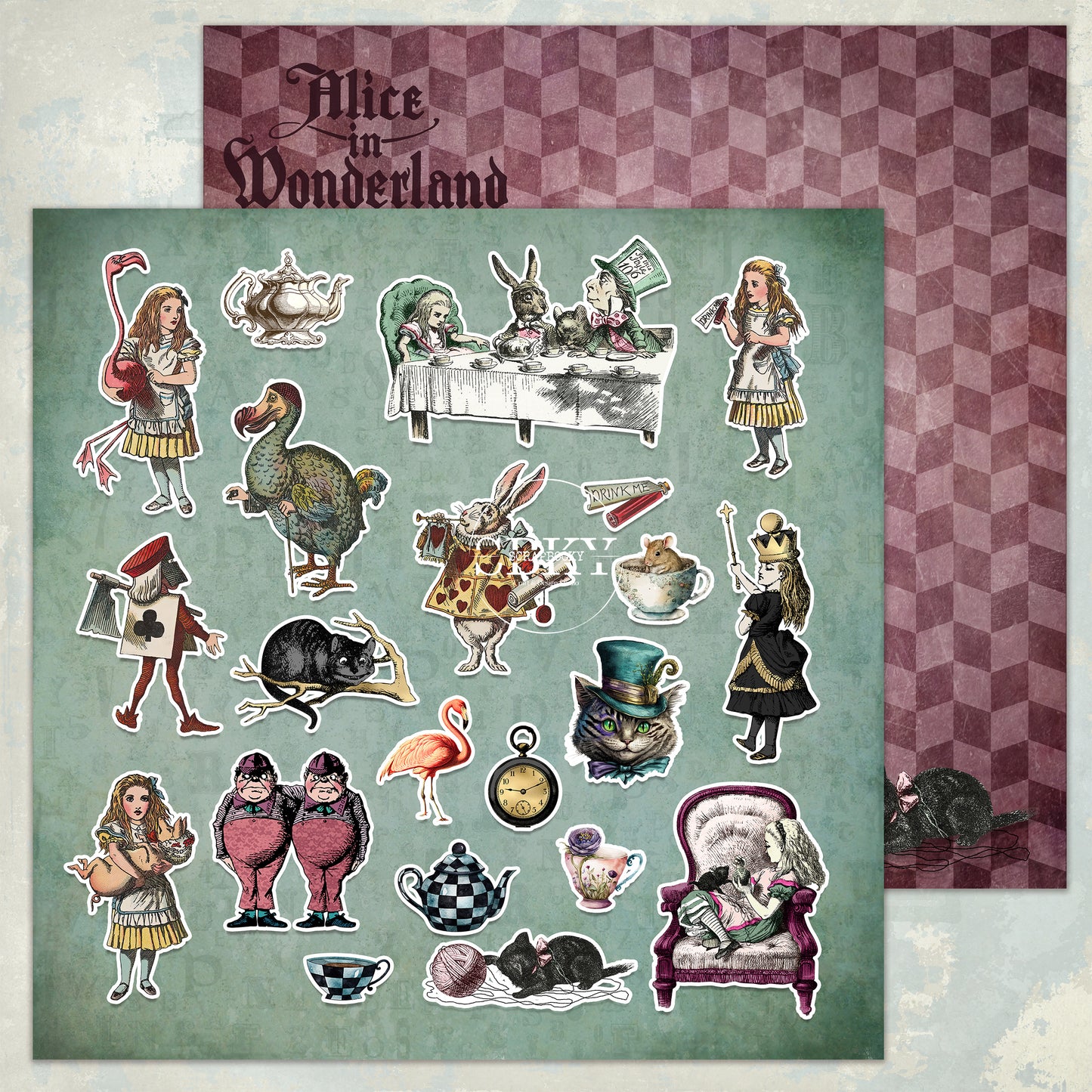 "Wonderland" Scrapbooking Sheet 12x12, P9