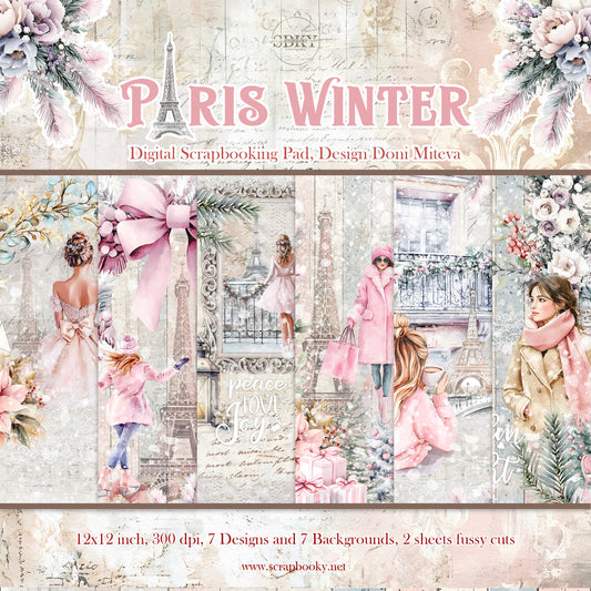 "Paris Winter" Digital Paper