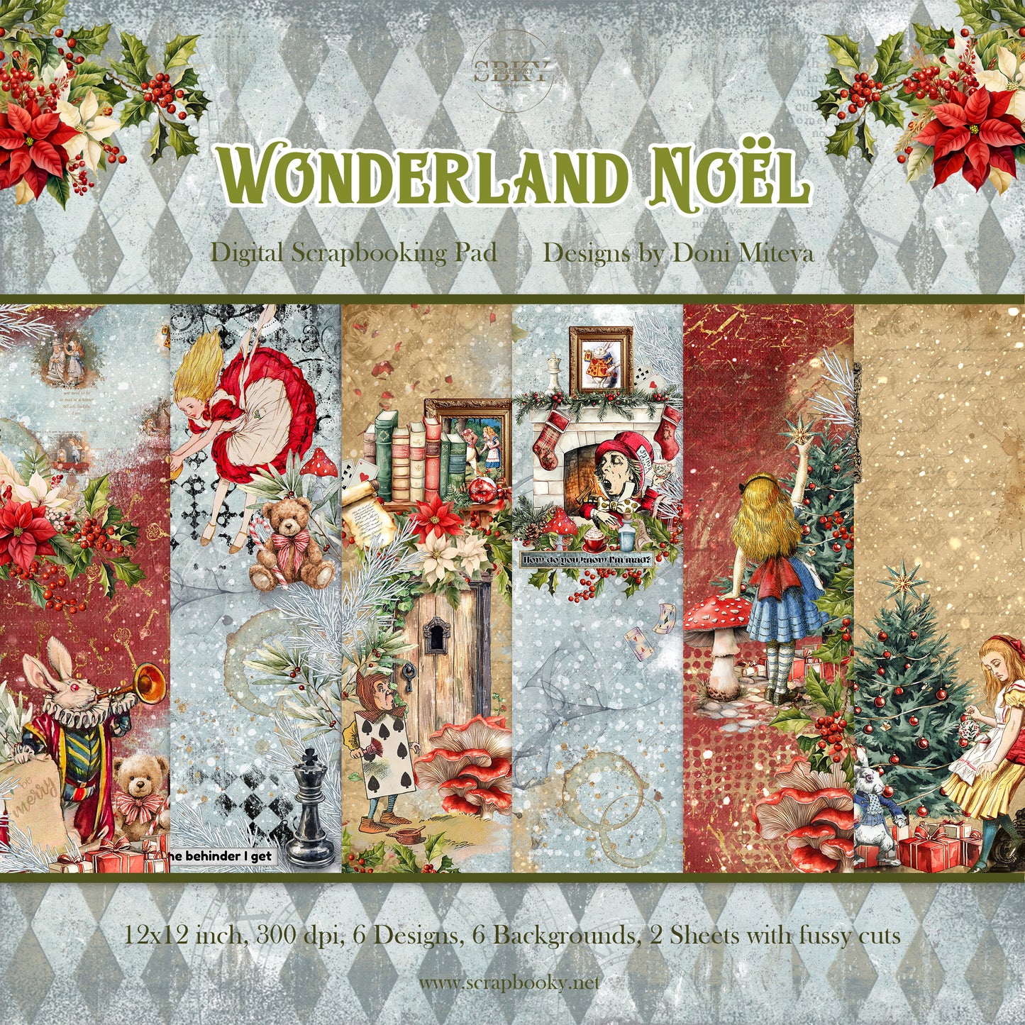 "Wonderland Noel" Digital Paper