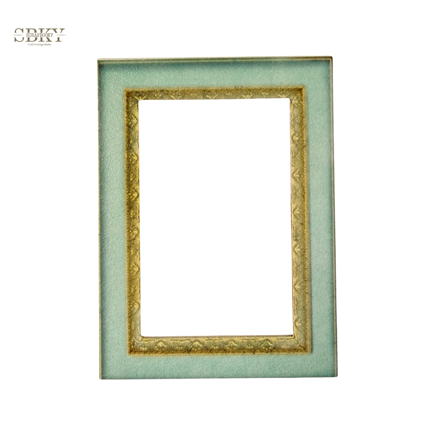 Chipboard light blue frame, "Wonderland" collection