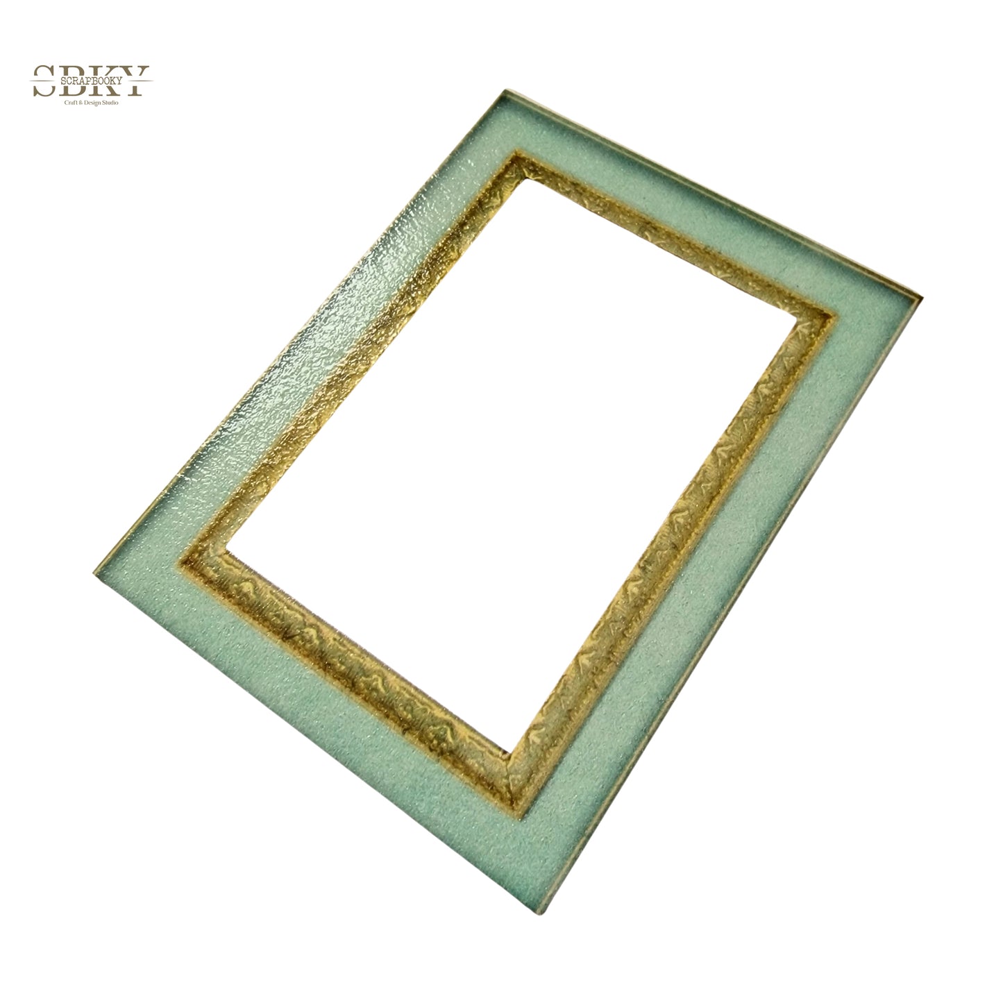 Chipboard light blue frame, "Wonderland" collection