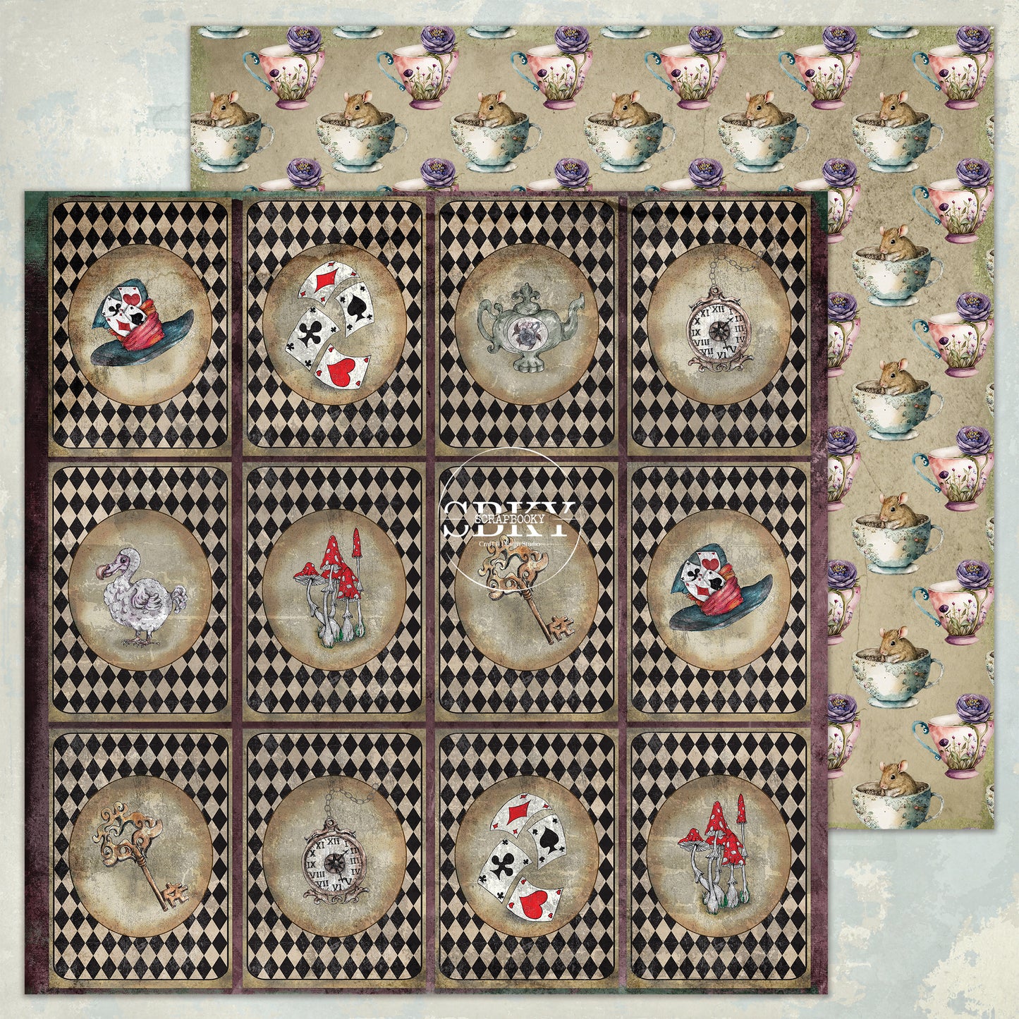 "Wonderland-Backgrounds" Scrapbooking Pad