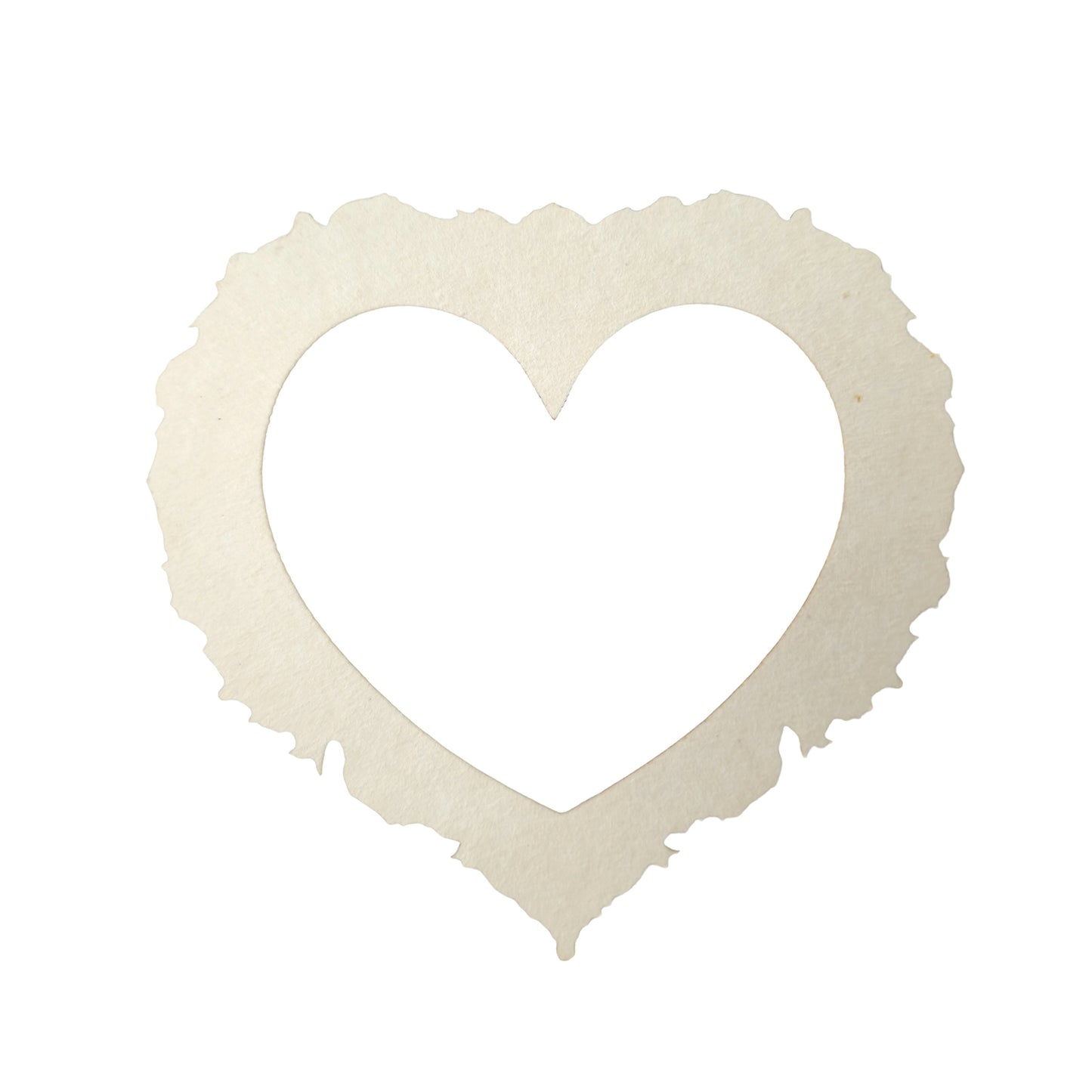 Chipboard white heart-shaped frame