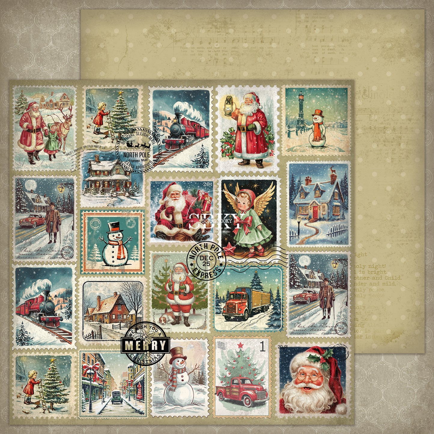 "Holiday Spirit - Backgrounds" Scrapbooking Pad