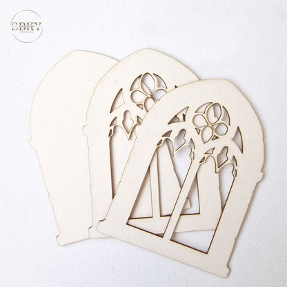 Chipborad Set of 3 Gothic Windows, N1