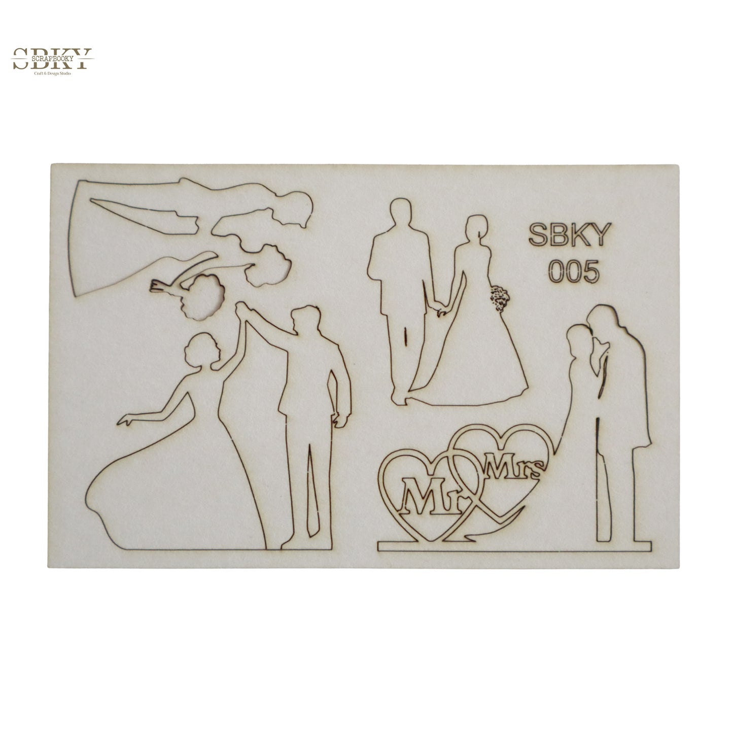 Chipboard set "Bride & Groom Silhouettes"