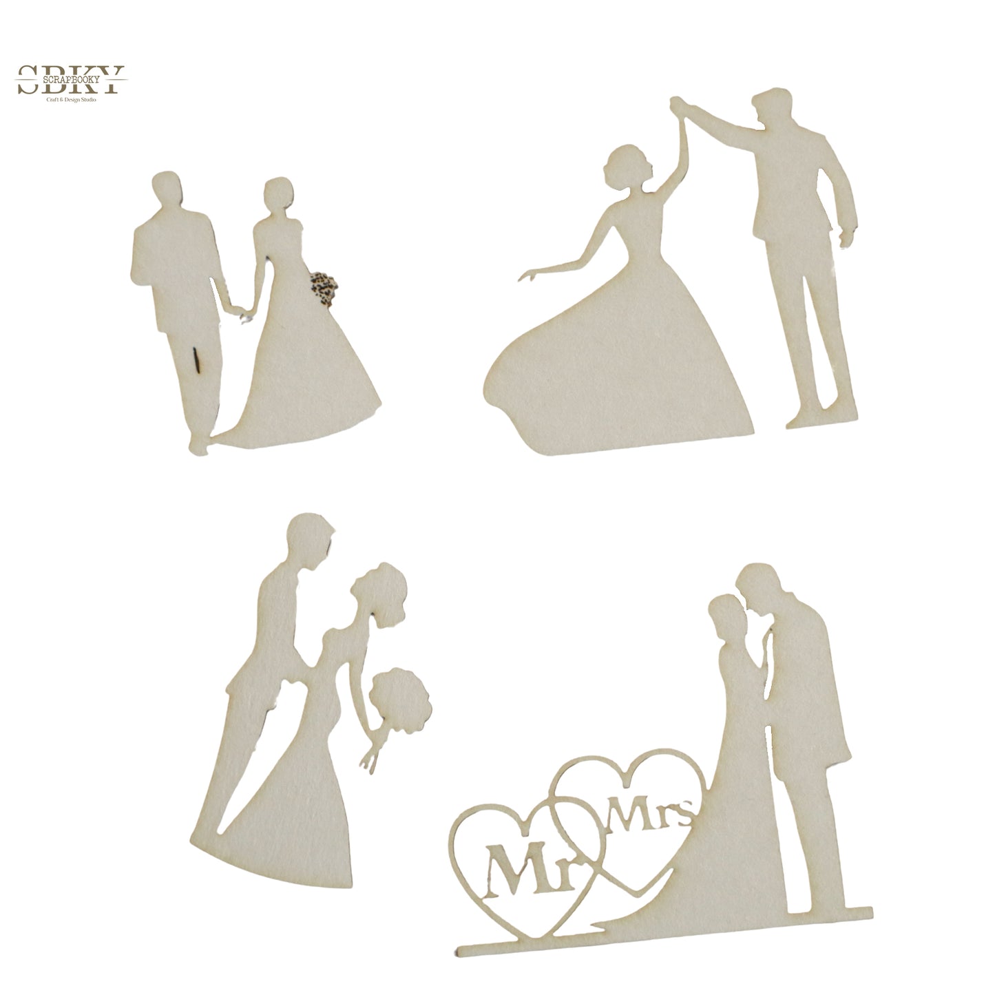 Chipboard set "Bride & Groom Silhouettes"