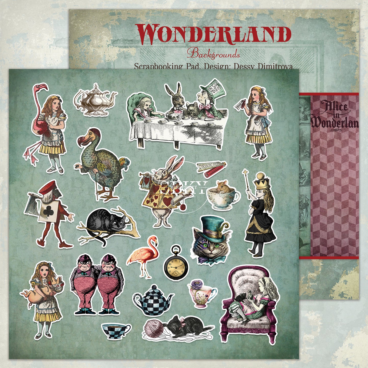 "Wonderland-Backgrounds" Scrapbooking Pad