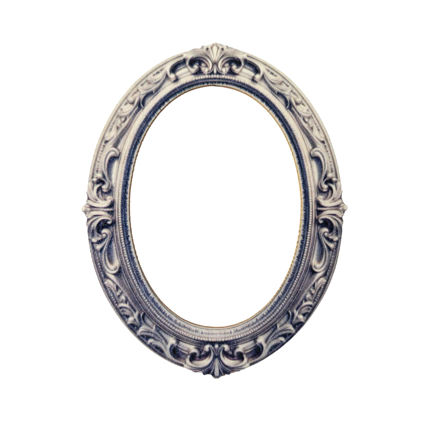 Chipboard silver oval frame
