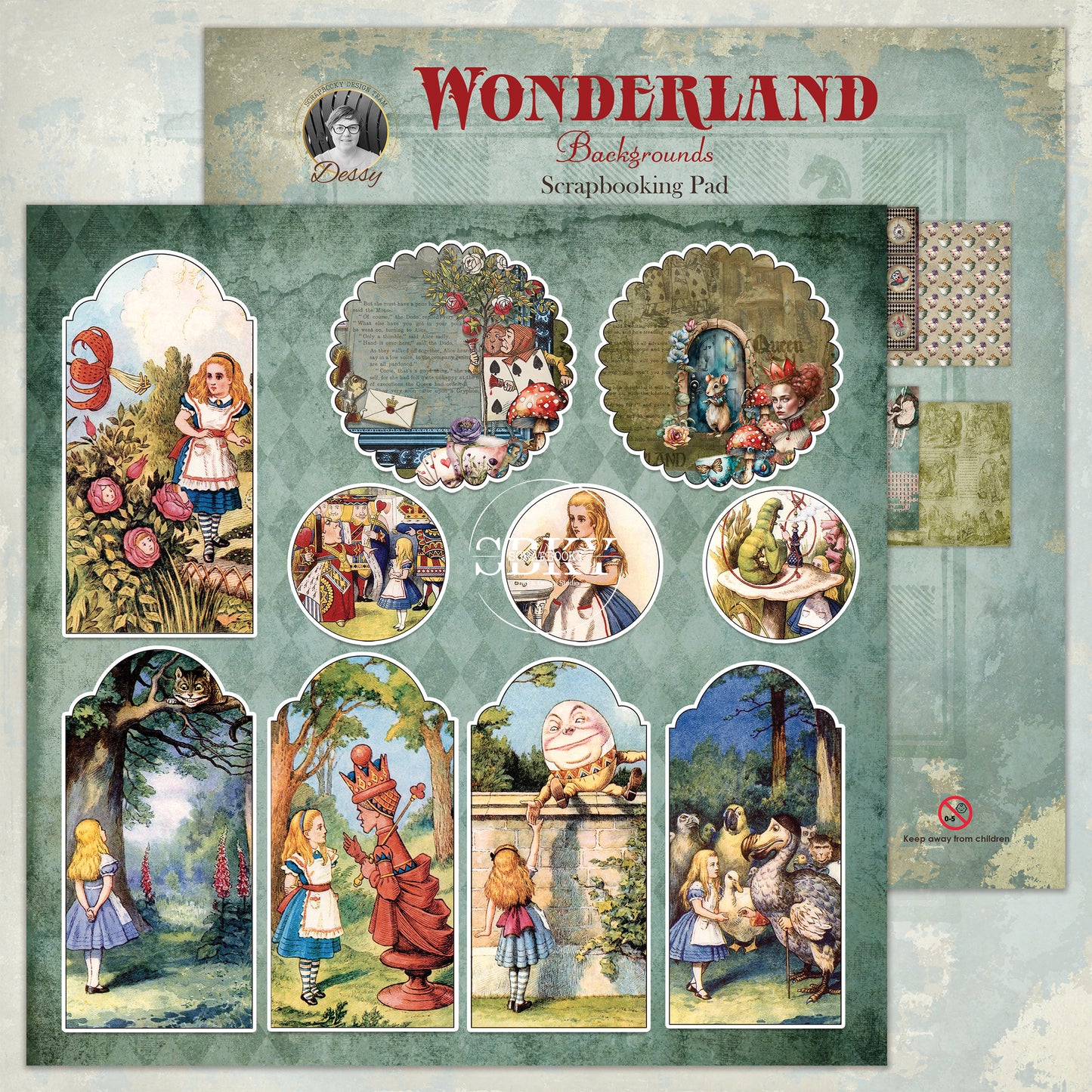 "Wonderland-Backgrounds" Scrapbooking Pad