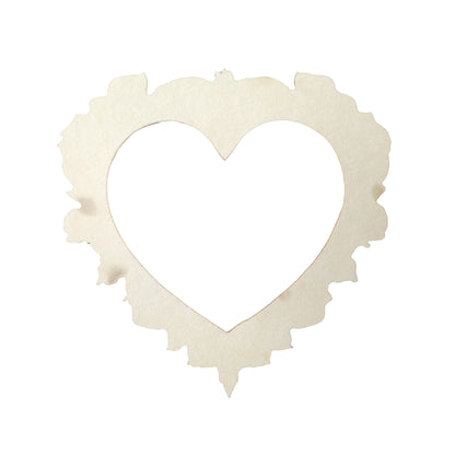 Chipboard white heart-shaped frame