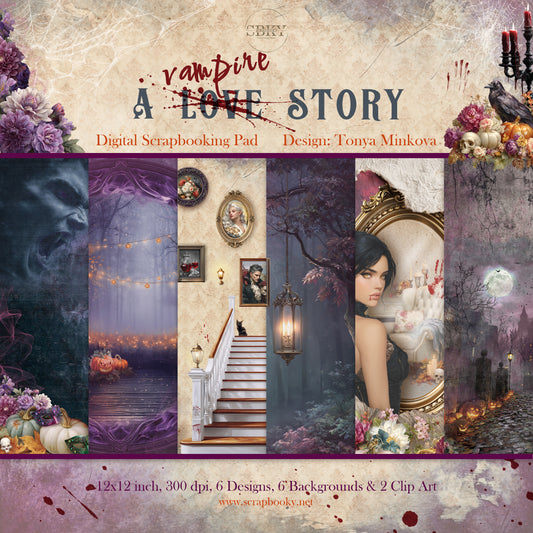 "The Vampire (Love) Story" Digital Paper