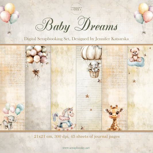 Digital Pages For Baby Album ''Baby Dreams'' - in English