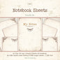 Notebook Sheets Printable  A4 Pack