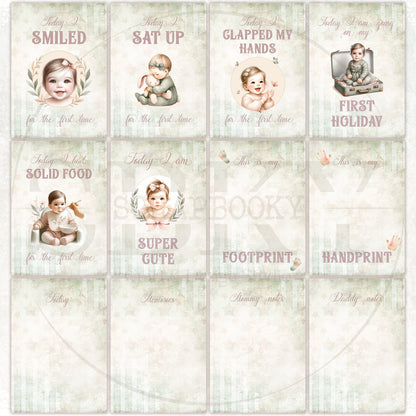 Baby Girl Milestone Cards