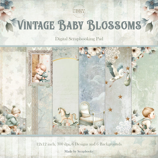 "Vintage Baby Blossoms" Digital Paper