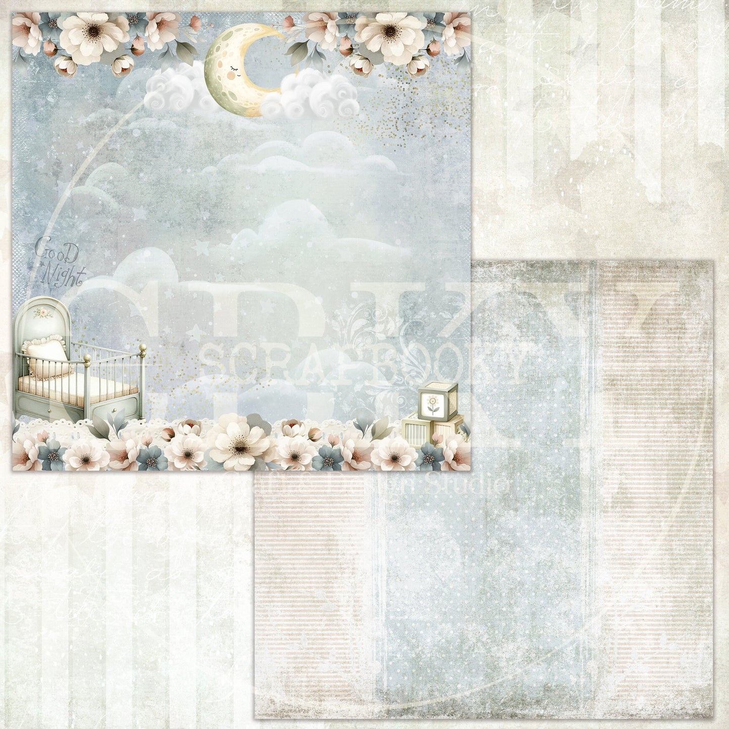 "Vintage Baby Blossoms" Digital Paper