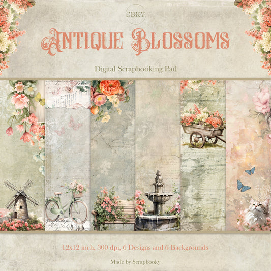 "Antique Blossoms" Digital Paper