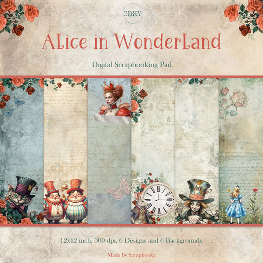 "Alice in Wonderland" Digital Paper